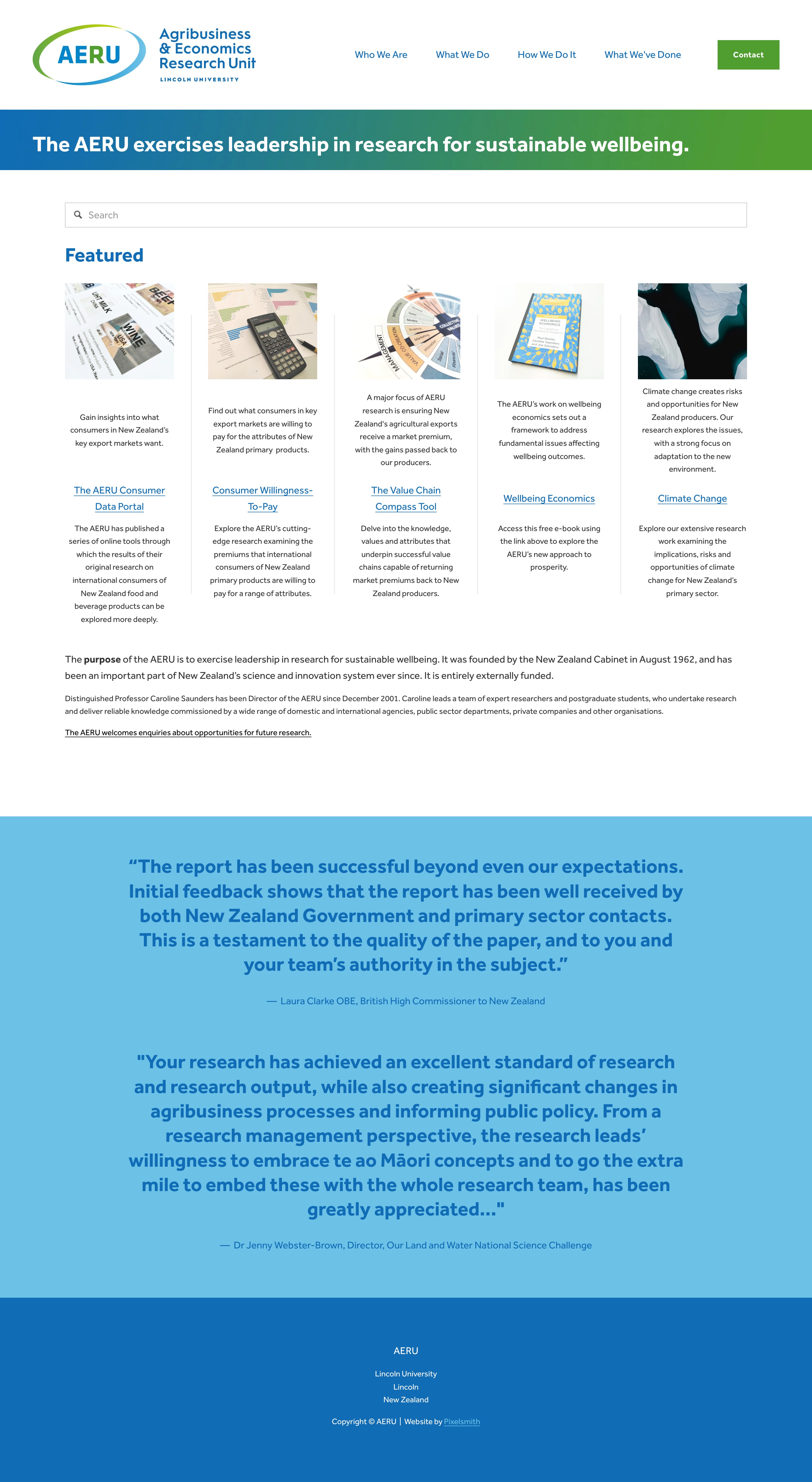 AERU website (full page)