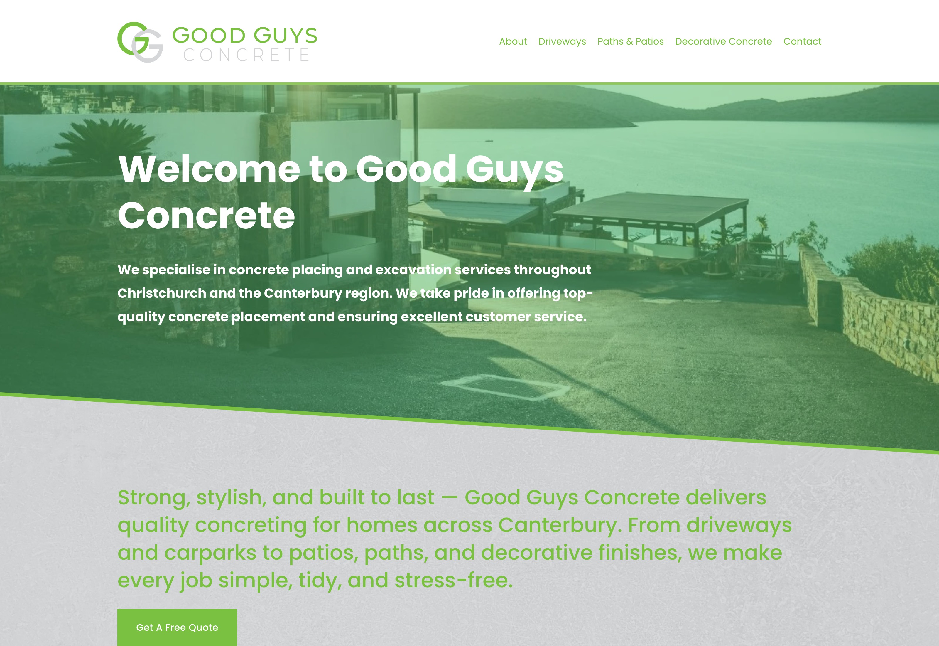 Good Guys Concrete website